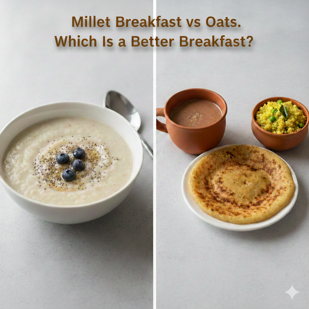 Millet breakfast vs oats comparison