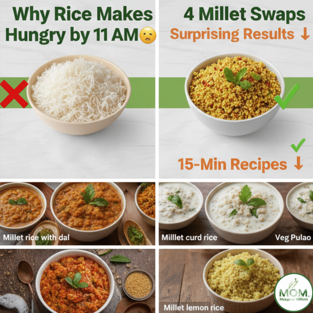 Millets vs Rice — comparison of daily Indian meals with millets and rice